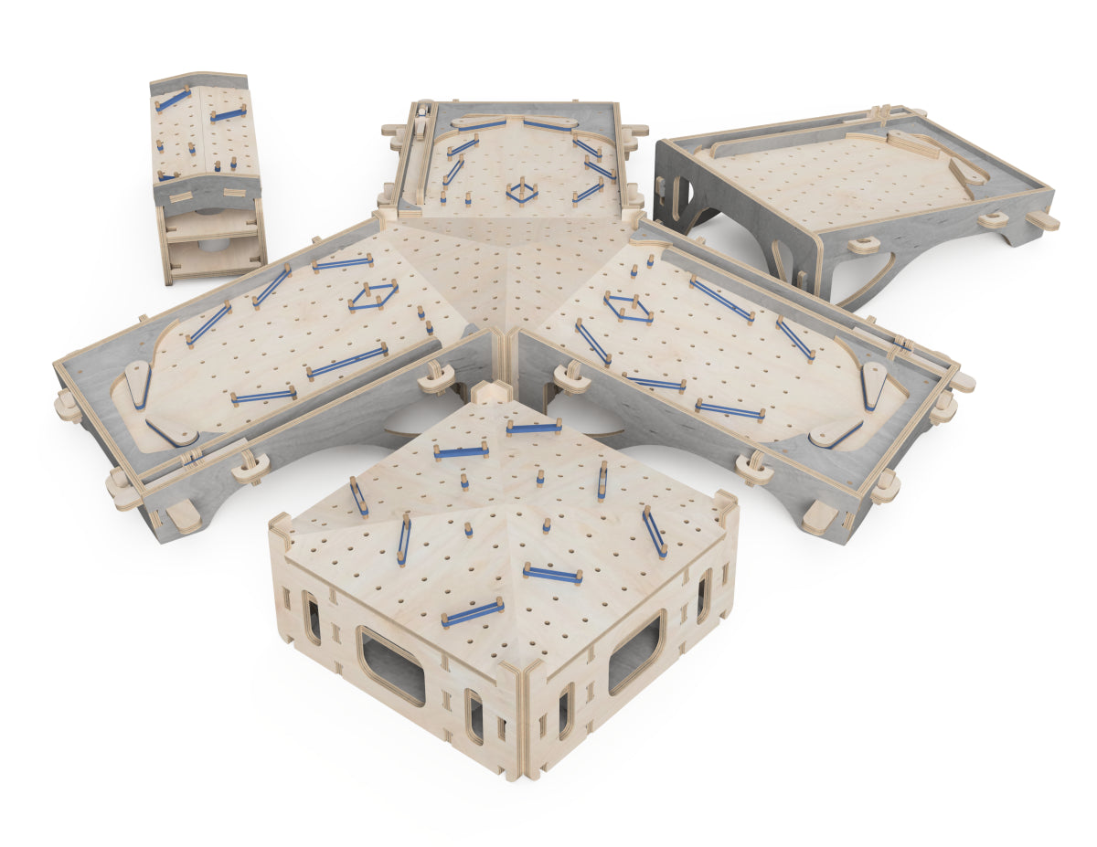 Multiplayer Pinball - DXF File Bundle CNC-ready design showing joints and assembly features