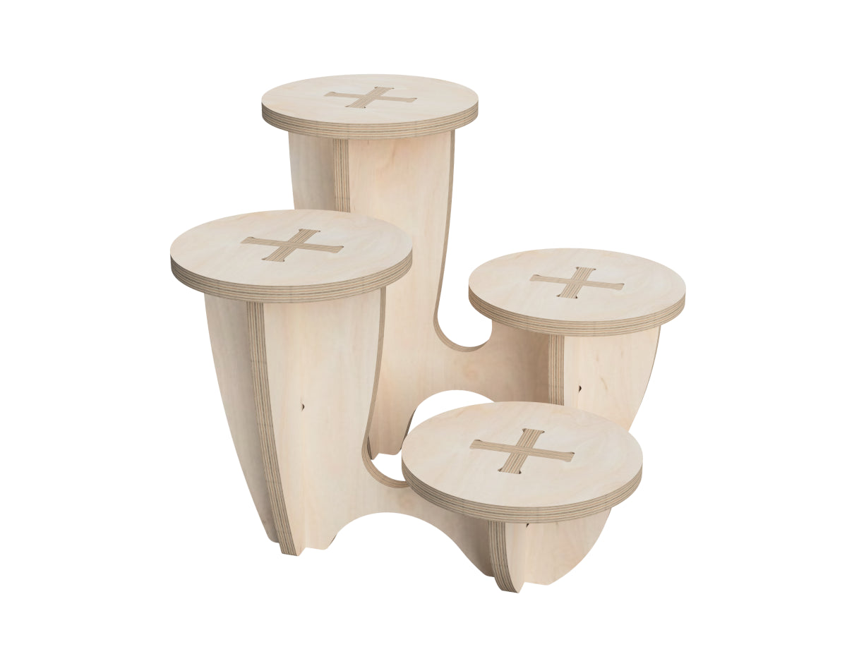 Plant Stand DXF file DXF file rendered from angled view for CNC cutting