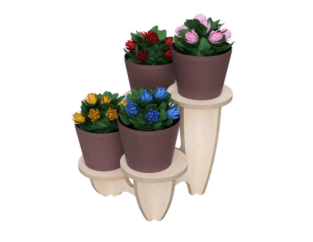 Detailed DXF drawing of plant stand dxf file for CNC router