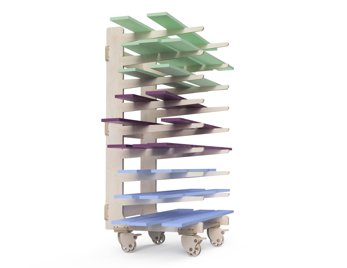 Paint Drying Rack DXF file rendered from angled view for CNC cutting