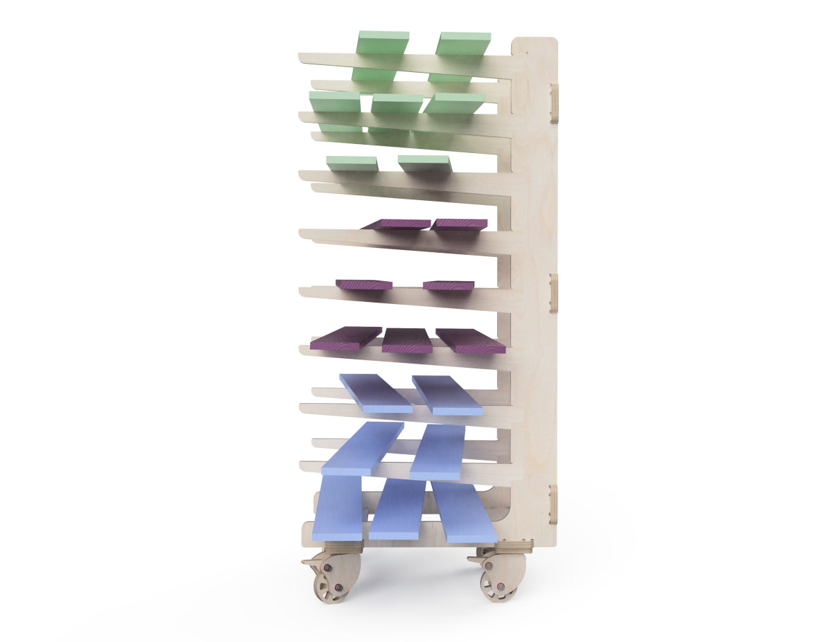 Paint Drying Rack DXF file rendered from angled view for CNC cutting