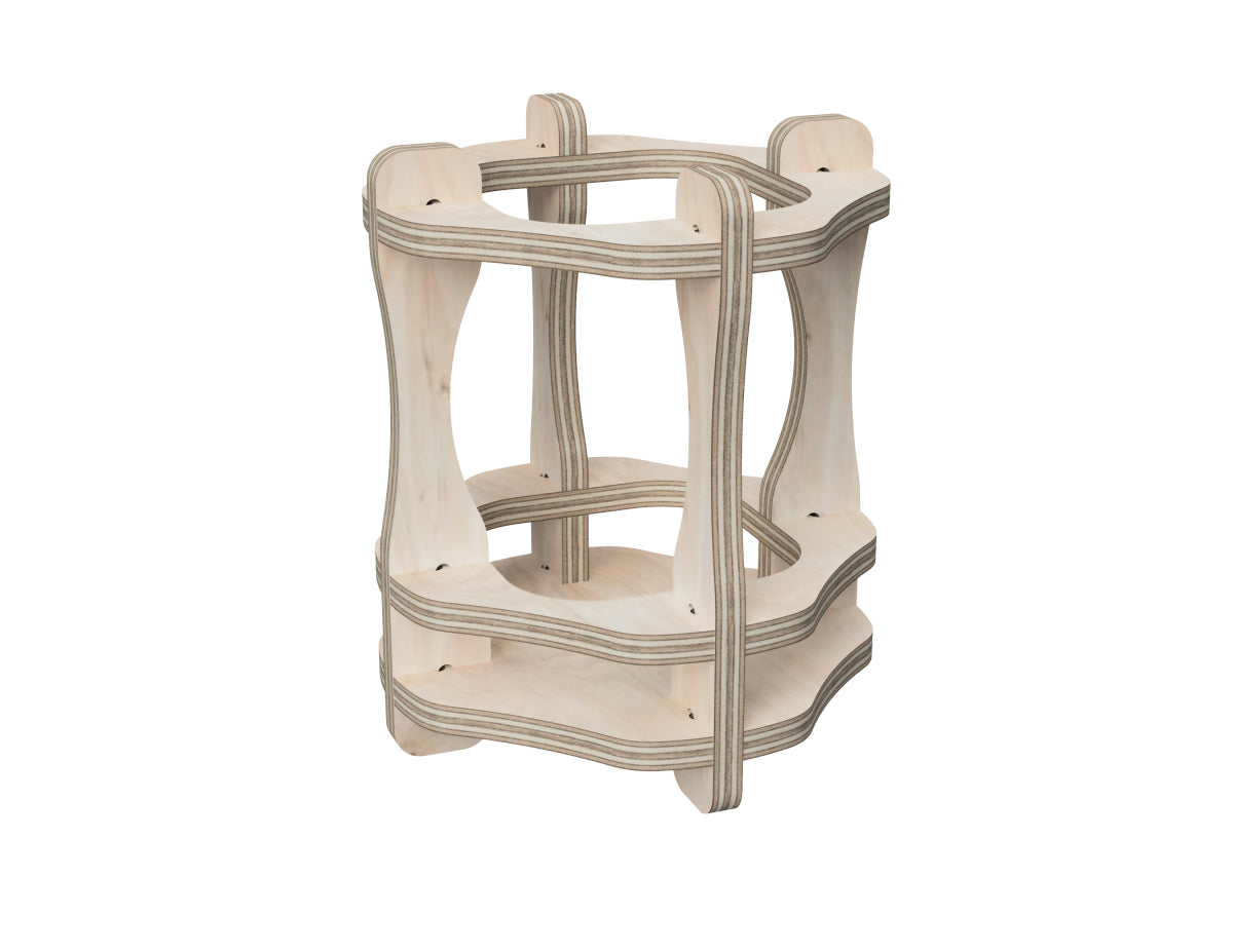 Pen Holder DXF file Free DXF file rendered from angled view for CNC cutting