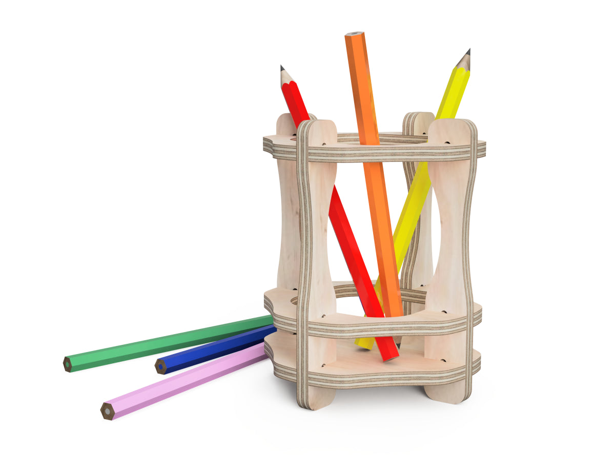 Pen Holder DXF file CNC Free DXF file design overview