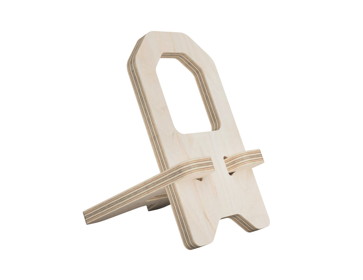 Phone Stand Free DXF file DXF file rendered from angled view for CNC cutting
