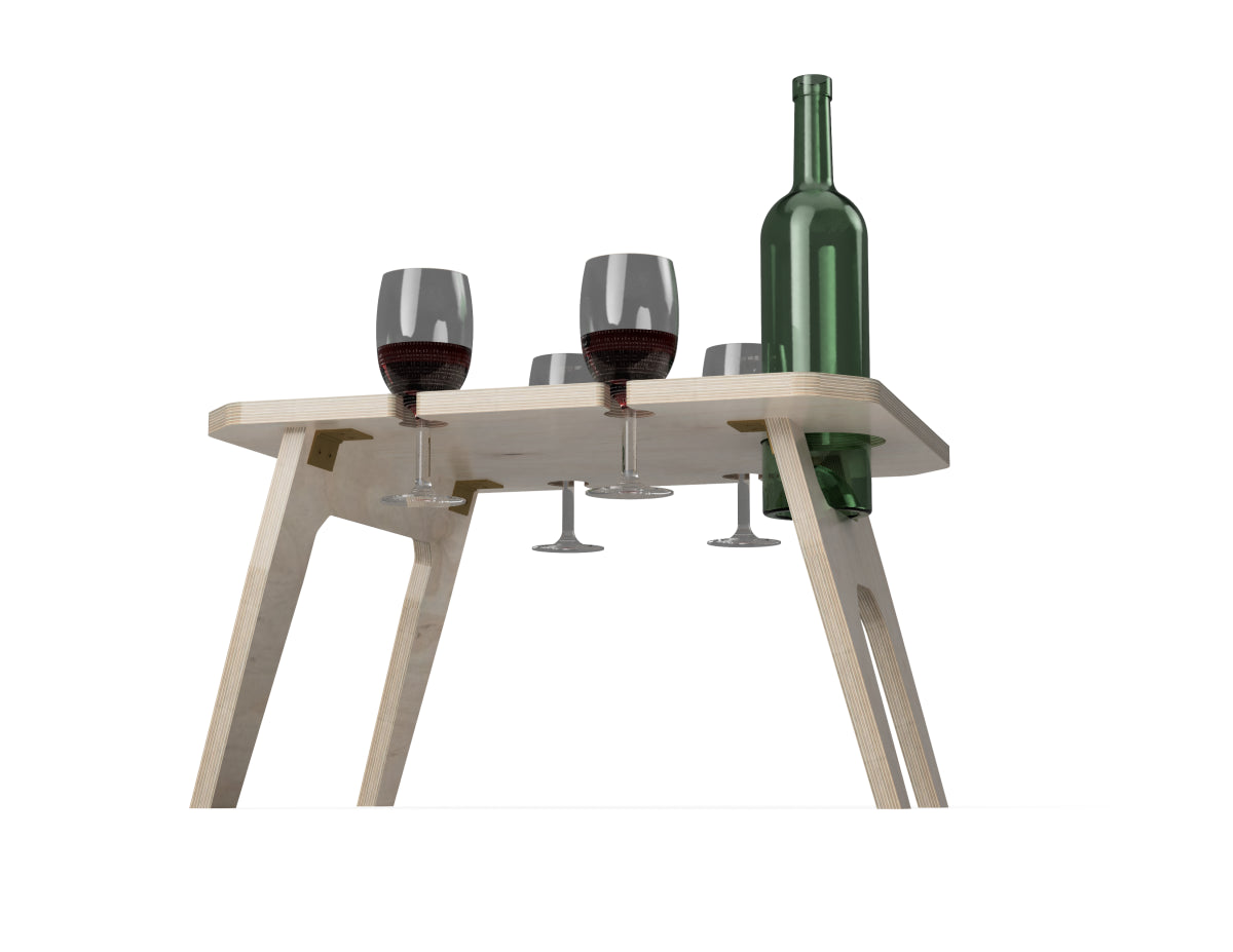 Picnic wine table DXF file CNC-ready design showing joints and assembly features