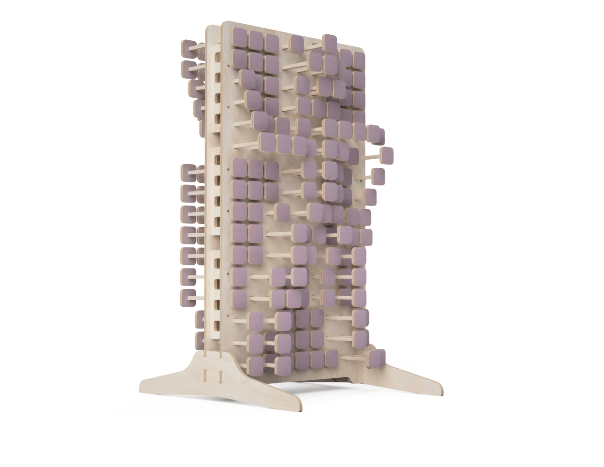 Rendered view of pin art wall layout from DXF file