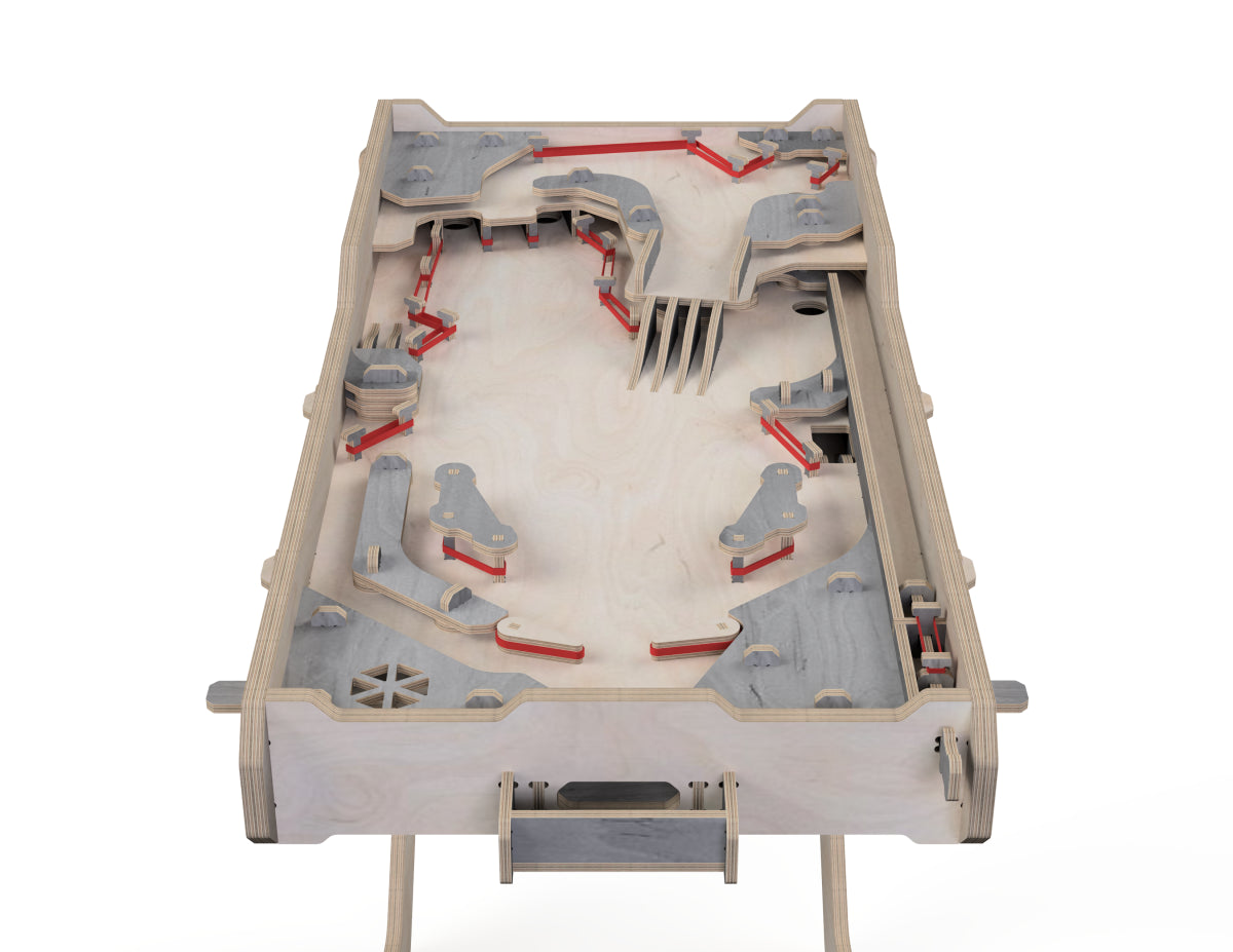 Pinball DXF file DXF file rendered from angled view for CNC cutting