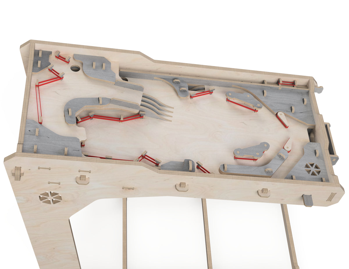 Pinball DXF file CNC-ready design showing joints and assembly features