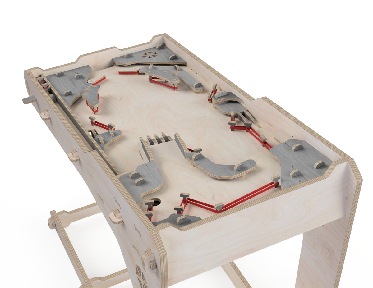 Pinball DXF file CNC-ready design showing joints and assembly features