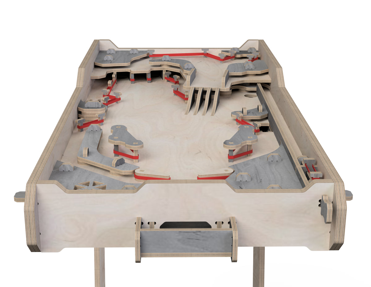 Detailed DXF drawing of pinball dxf file for CNC router