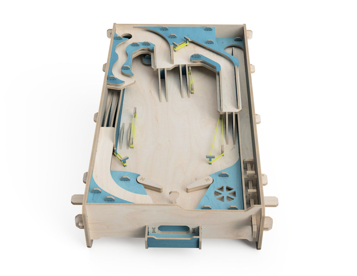 Pinball (for small CNC) DXF file DXF file rendered from angled view for CNC cutting