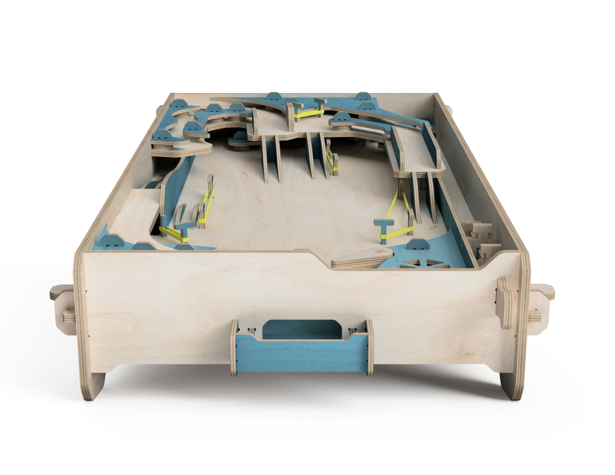 Pinball (for small CNC) DXF file DXF file rendered from angled view for CNC cutting