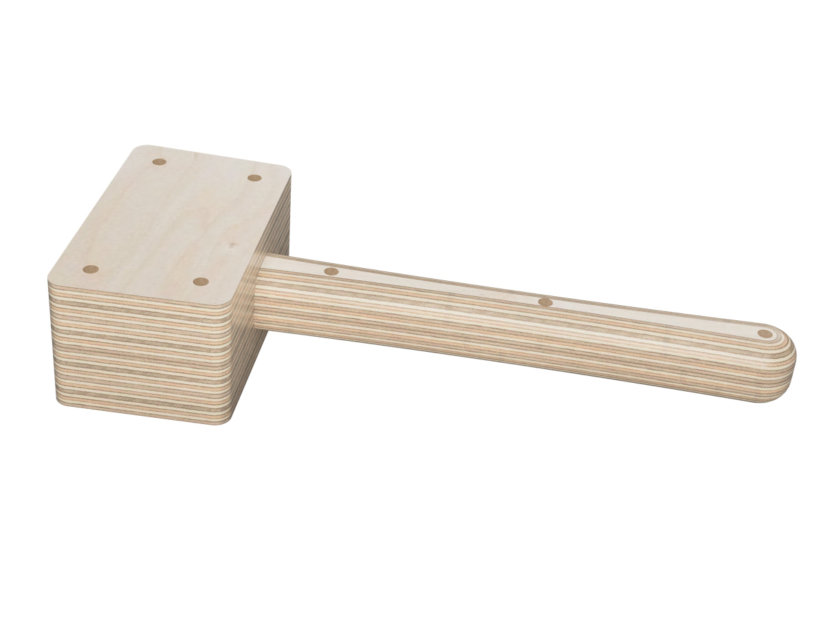 Plywood Mallet CNC-ready design showing joints and assembly features