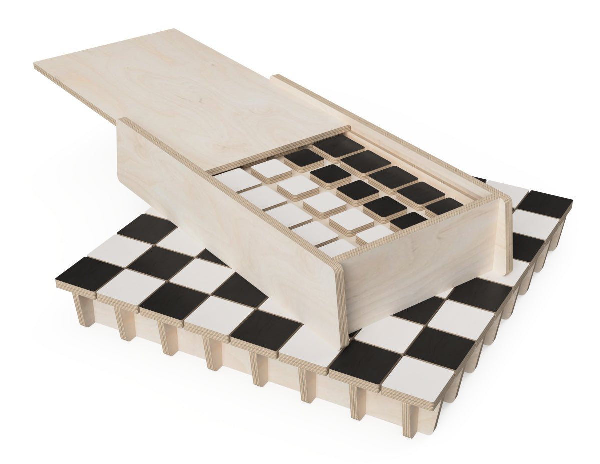 Premium Chess Set CNC-ready design showing joints and assembly features