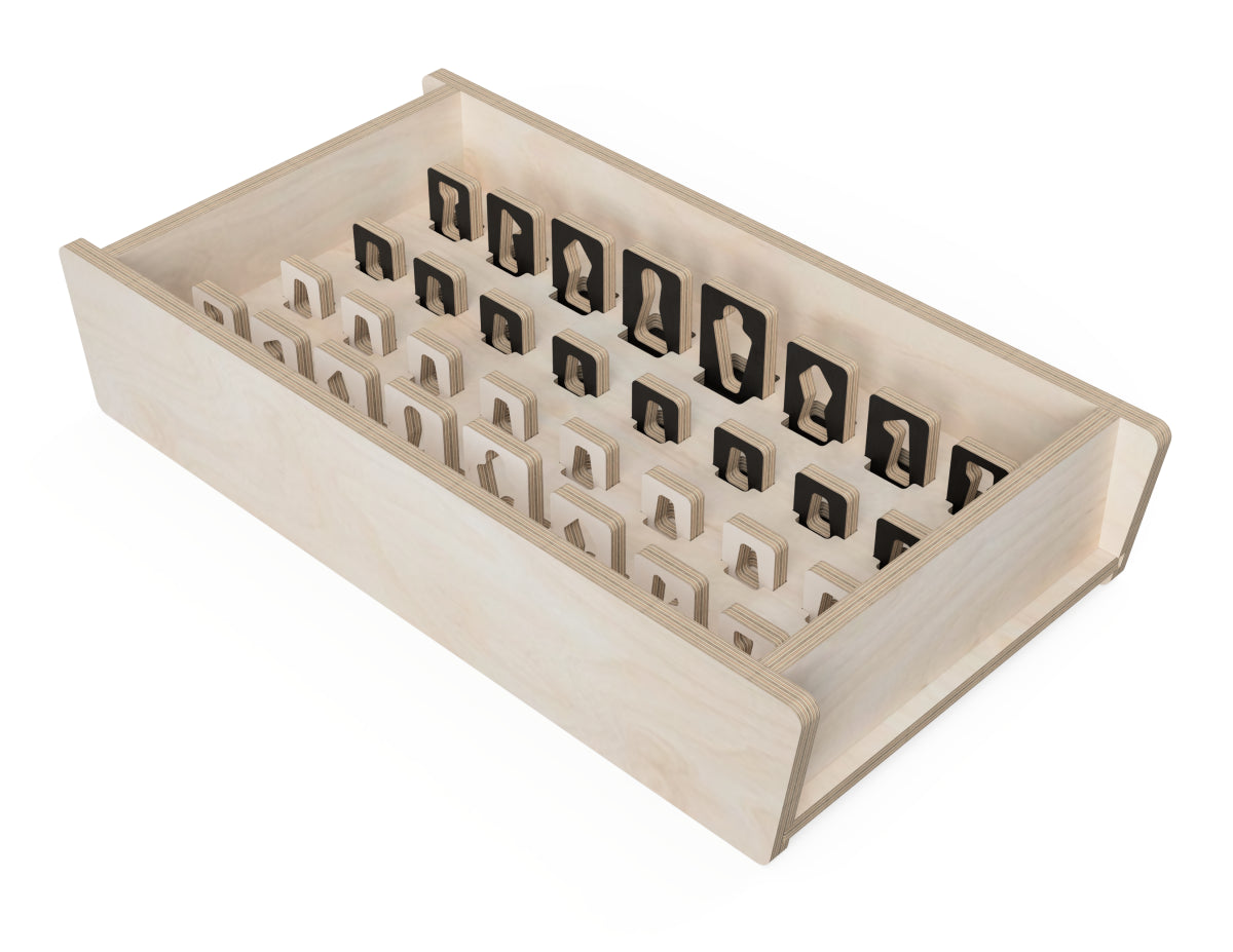 Detailed DXF drawing of premium chess set for CNC router