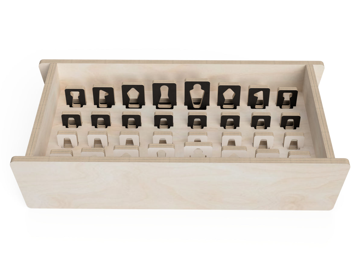 Premium Chess Set CNC-ready design showing joints and assembly features