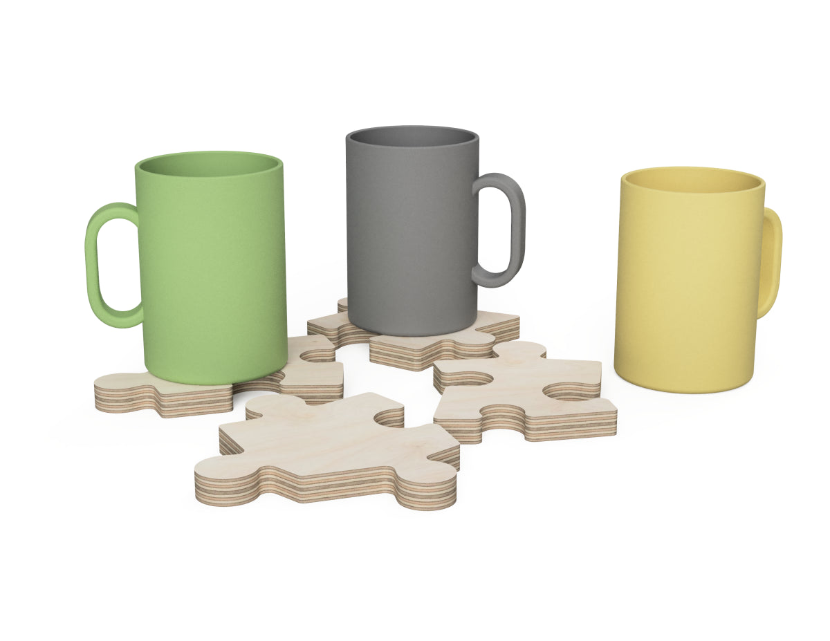 Puzzle cup coaster Free DXF file CNC DXF file design overview