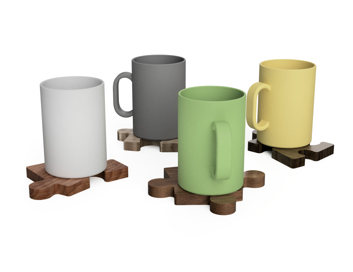 Puzzle cup coaster Free DXF file CNC DXF file design overview