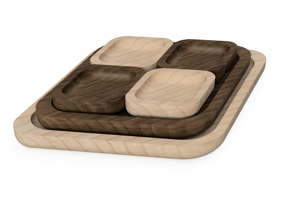 Rhombus Snack Trays Free CNC DXF file design overview