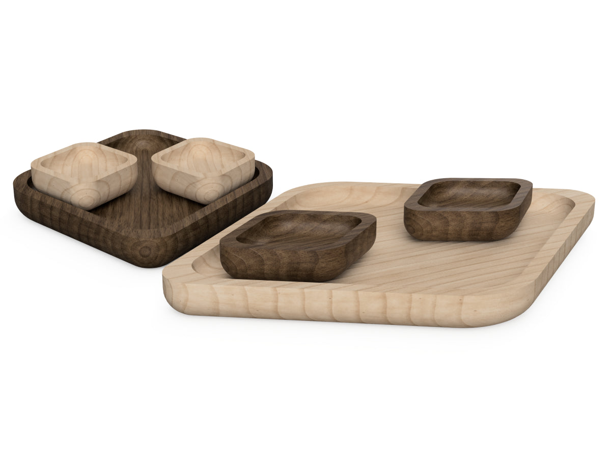 Detailed DXF drawing of rhombus snack trays for CNC router