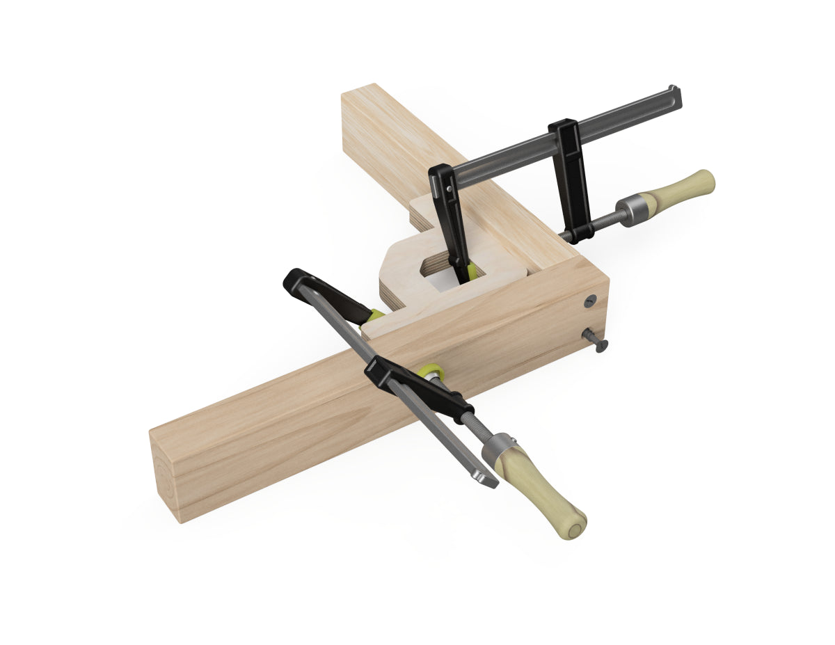 Rendered view of right angle corner jig layout from Free DXF file