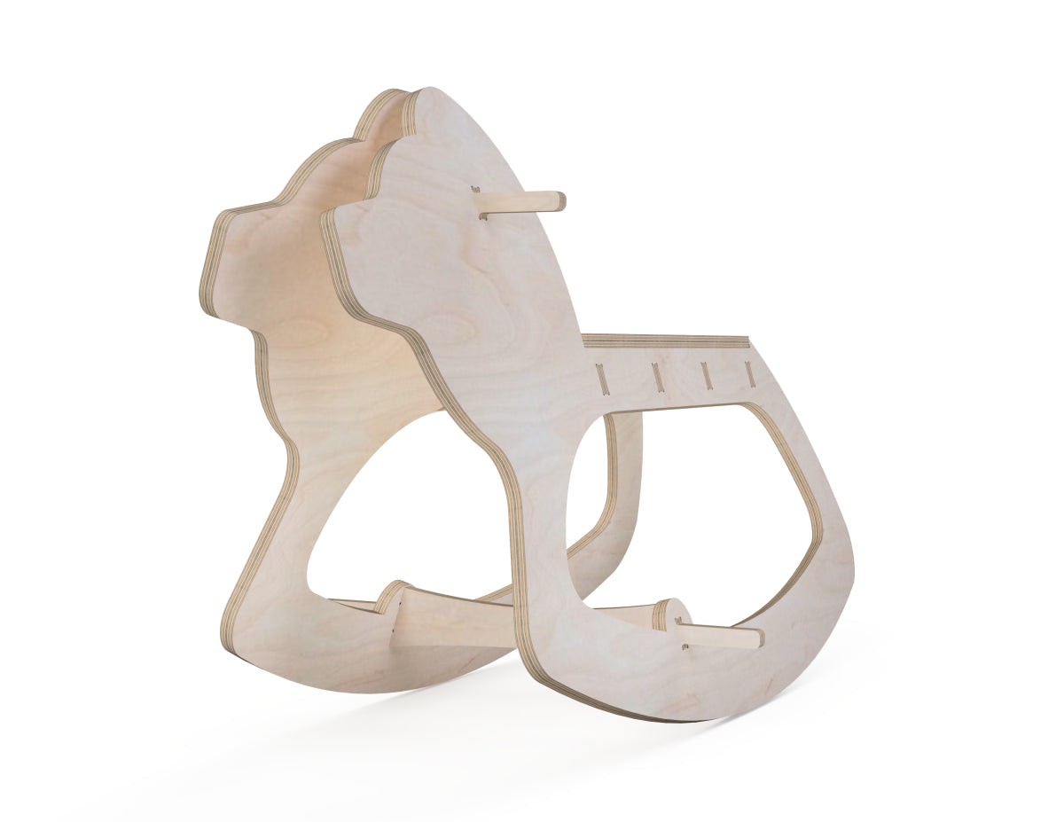 Rocking Horse (Lion) DXF file CNC-ready design showing joints and assembly features