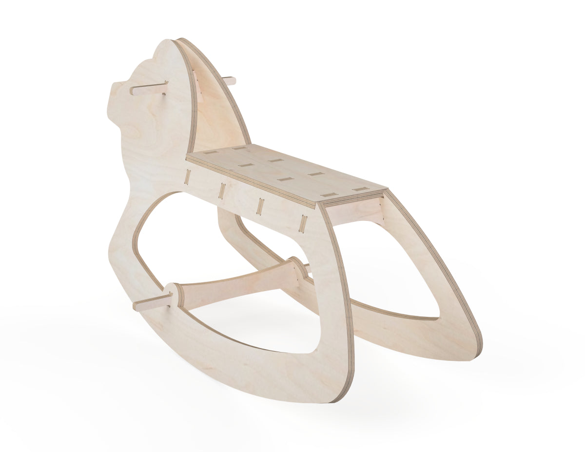 Rocking Horse (Lion) DXF file DXF file rendered from angled view for CNC cutting
