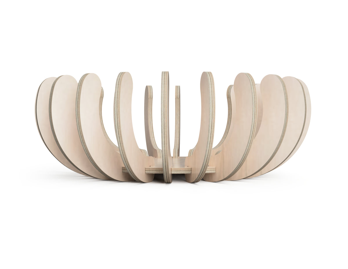 Round fruit basket Free DXF file DXF file rendered from angled view for CNC cutting