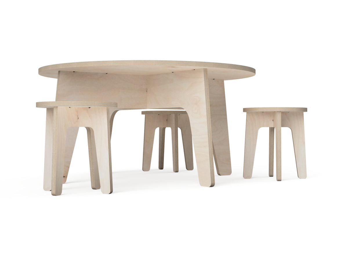 Detailed DXF drawing of round kids desk dxf file for CNC router