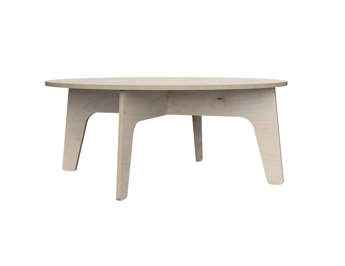 Rendered view of round kids desk dxf file layout from DXF file
