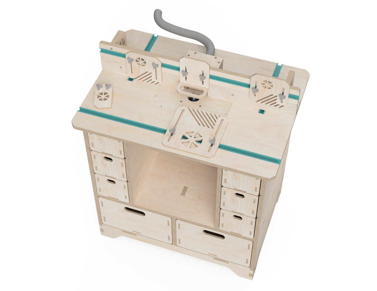 Detailed DXF drawing of router table dxf file for CNC router