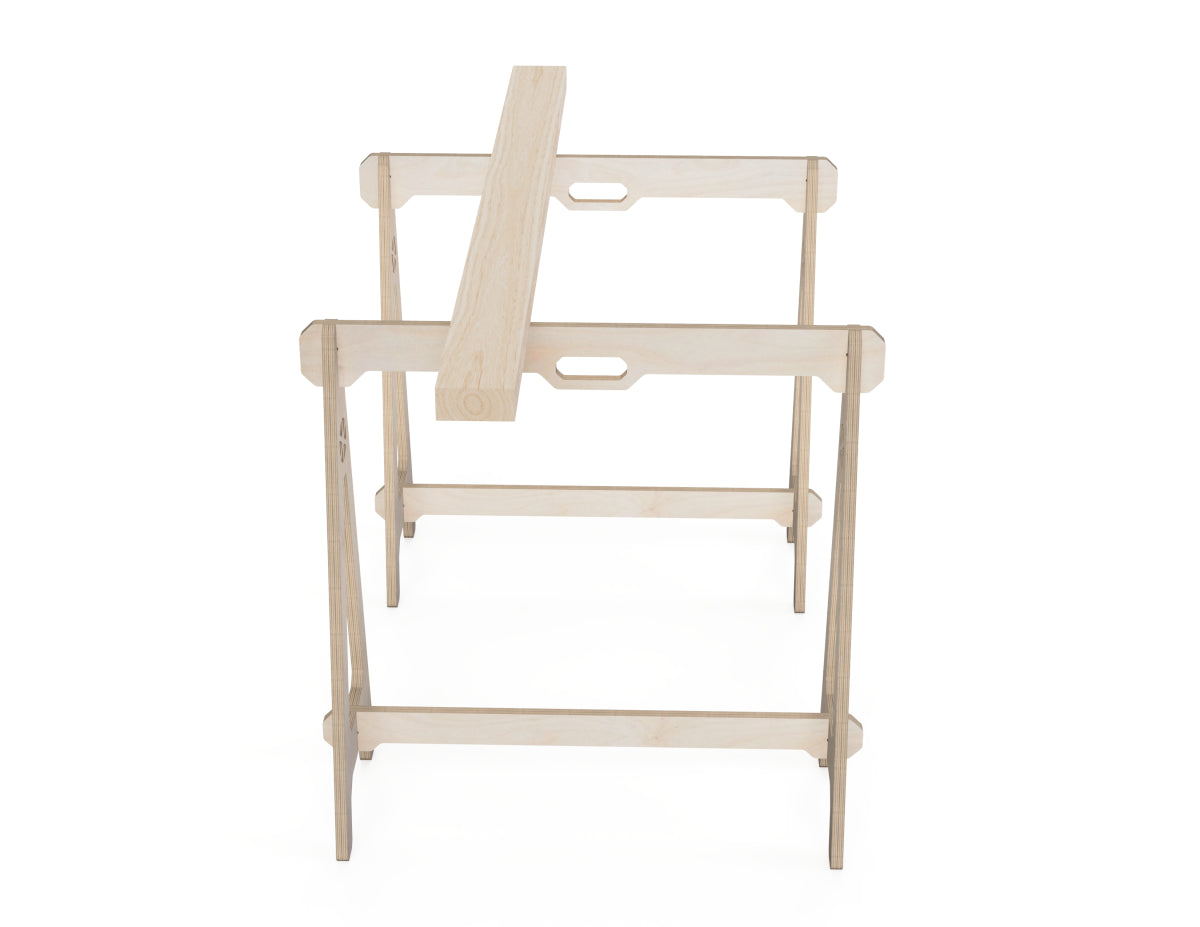 Rendered view of sawhorse dxf file layout from DXF file