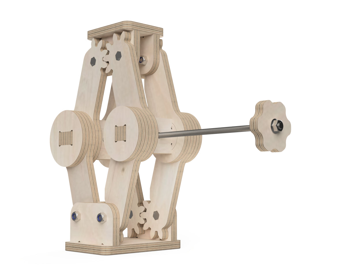 Scissor Jack DXF file rendered from angled view for CNC cutting