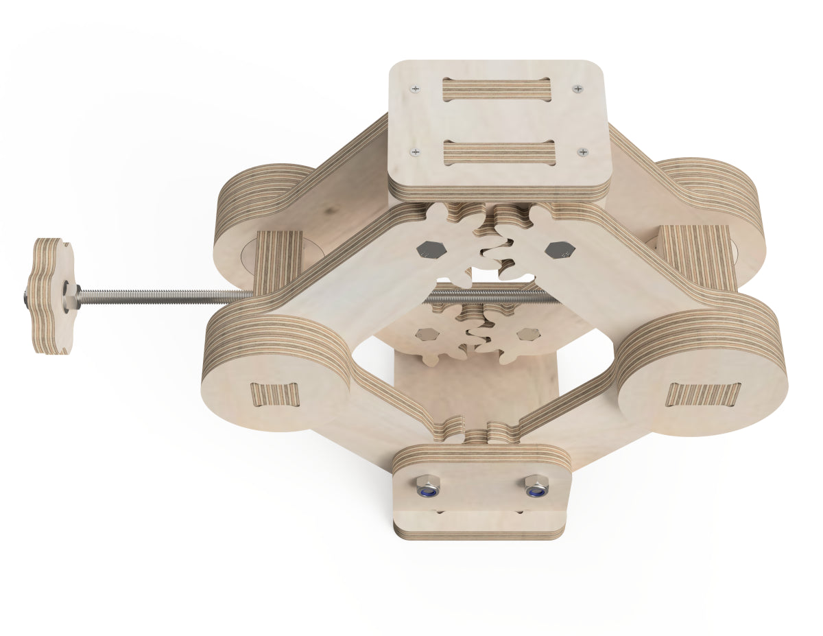Scissor Jack CNC-ready design showing joints and assembly features