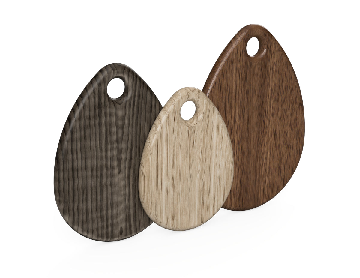 Set of Water Drop - Cutting Board DXF file rendered from angled view for CNC cutting