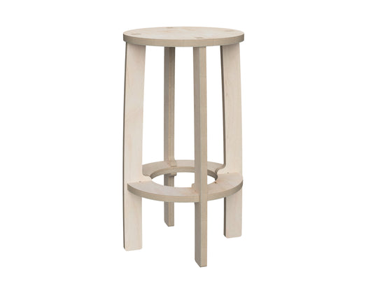 Simple Bar Stool (Circle) DXF file CNC DXF file design overview