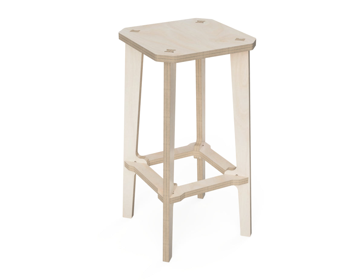Simple Bar Stool DXF file CNC DXF file design overview