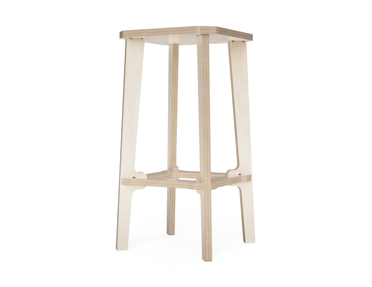 Simple Bar Stool DXF file DXF file rendered from angled view for CNC cutting
