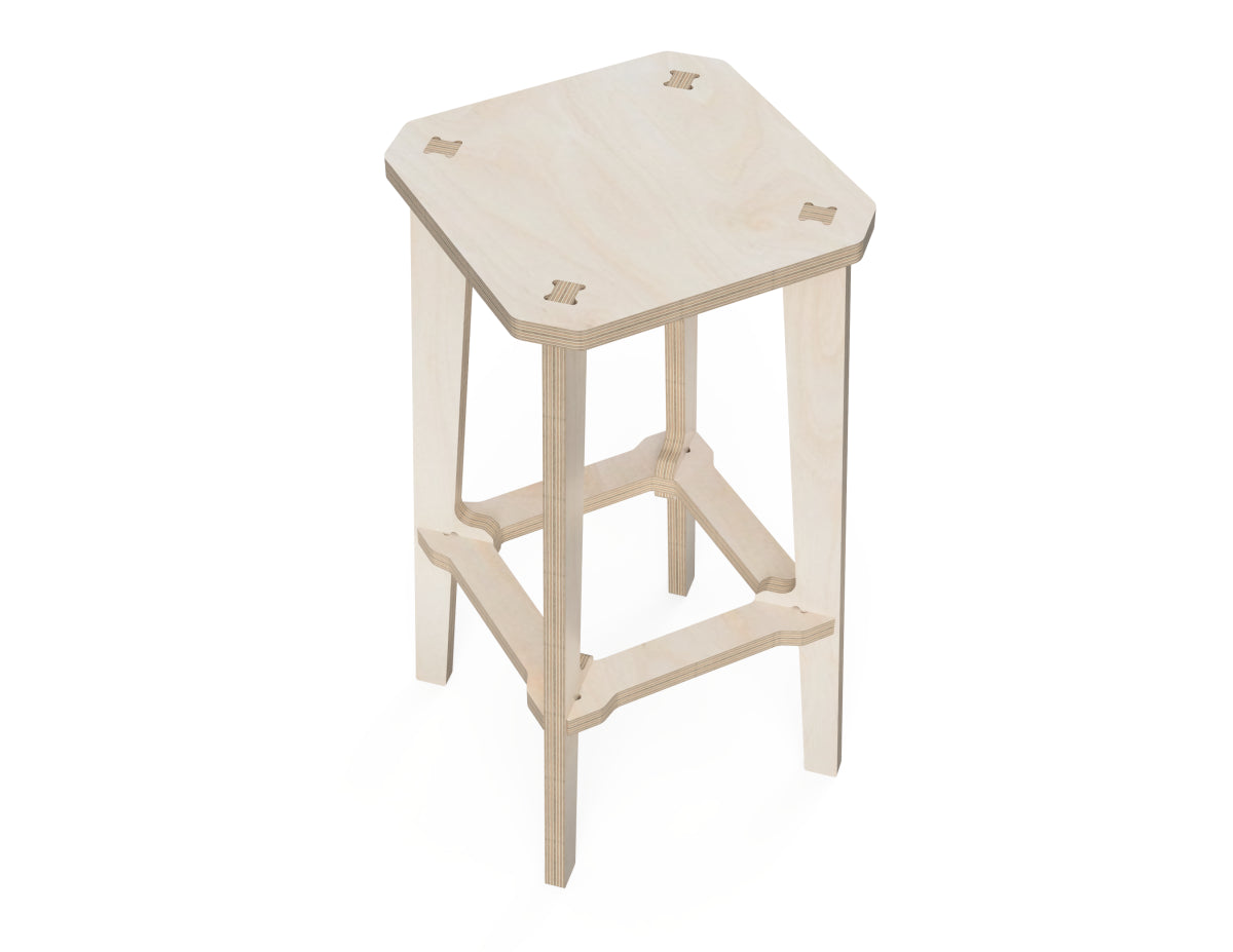 Detailed DXF drawing of simple bar stool dxf file for CNC router