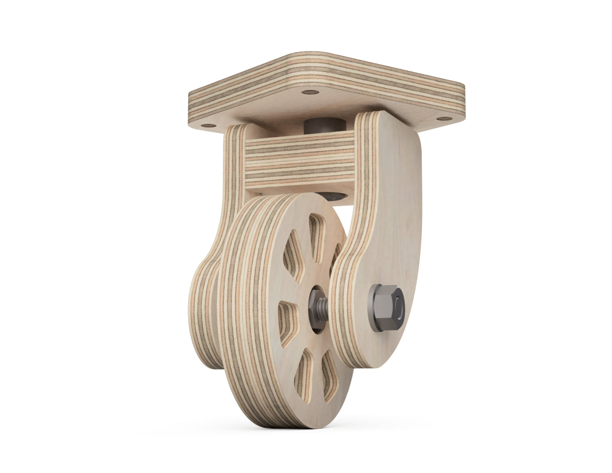 Simple Caster Wheel Free DXF files DXF file rendered from angled view for CNC cutting