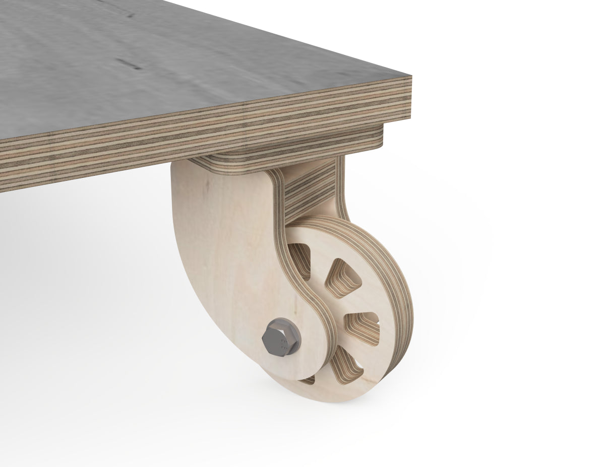 Simple Caster Wheel Free DXF files CNC-ready design showing joints and assembly features