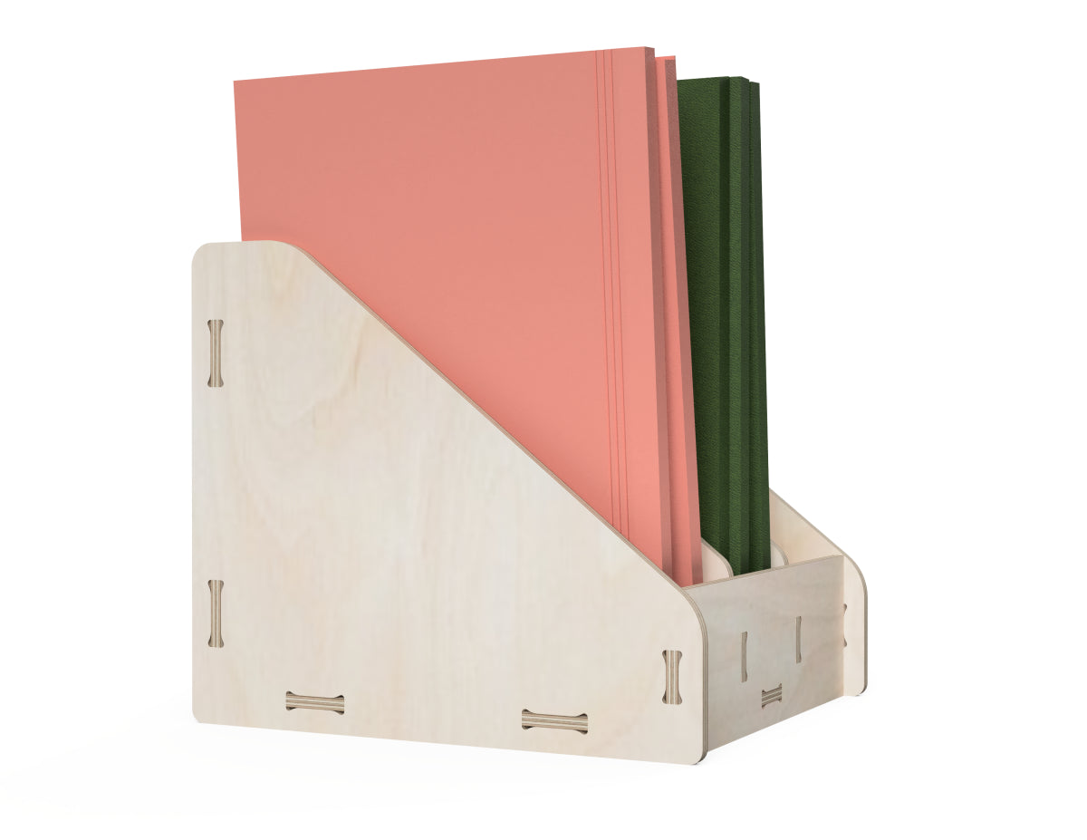 File Organizer CNC-ready design showing joints and assembly features
