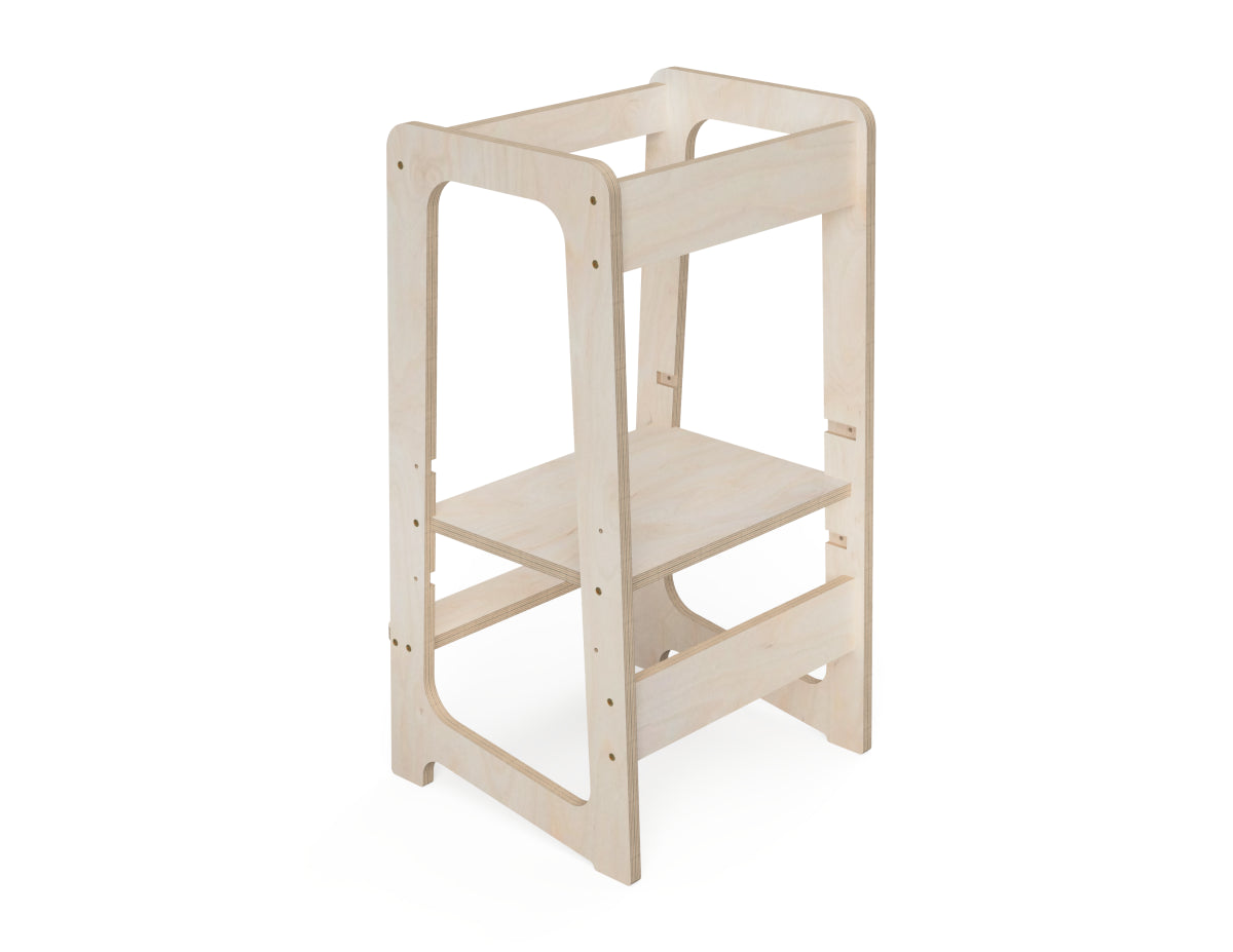 Simple Kids Kitchen Tower CNC DXF file design overview