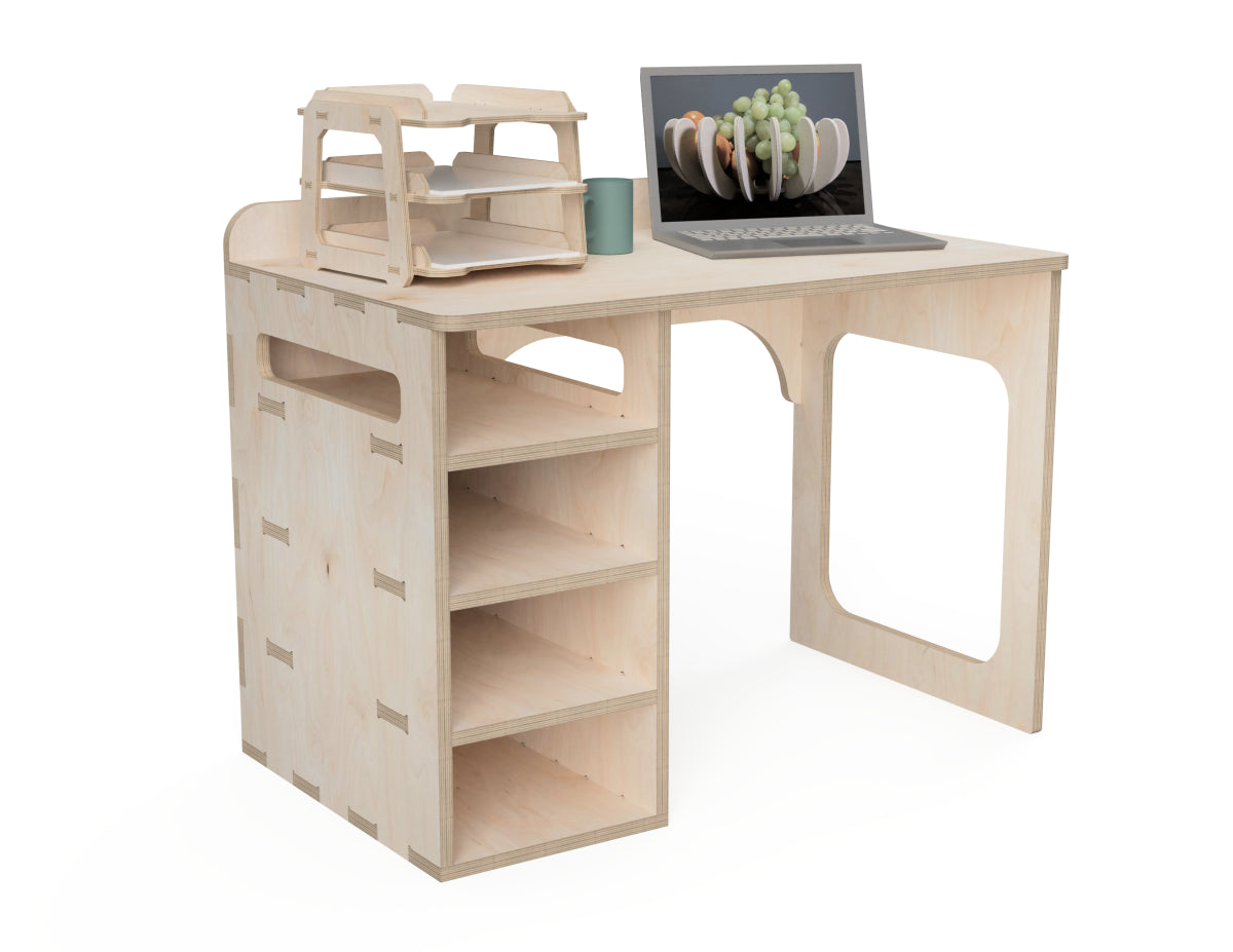 Simple Office Desk CNC DXF file design overview