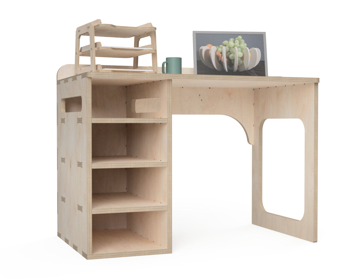 Detailed DXF drawing of simple office desk for CNC router
