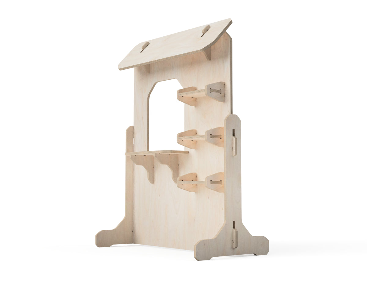 Detailed DXF drawing of simple roleplay store (with roof) dxf file for CNC router