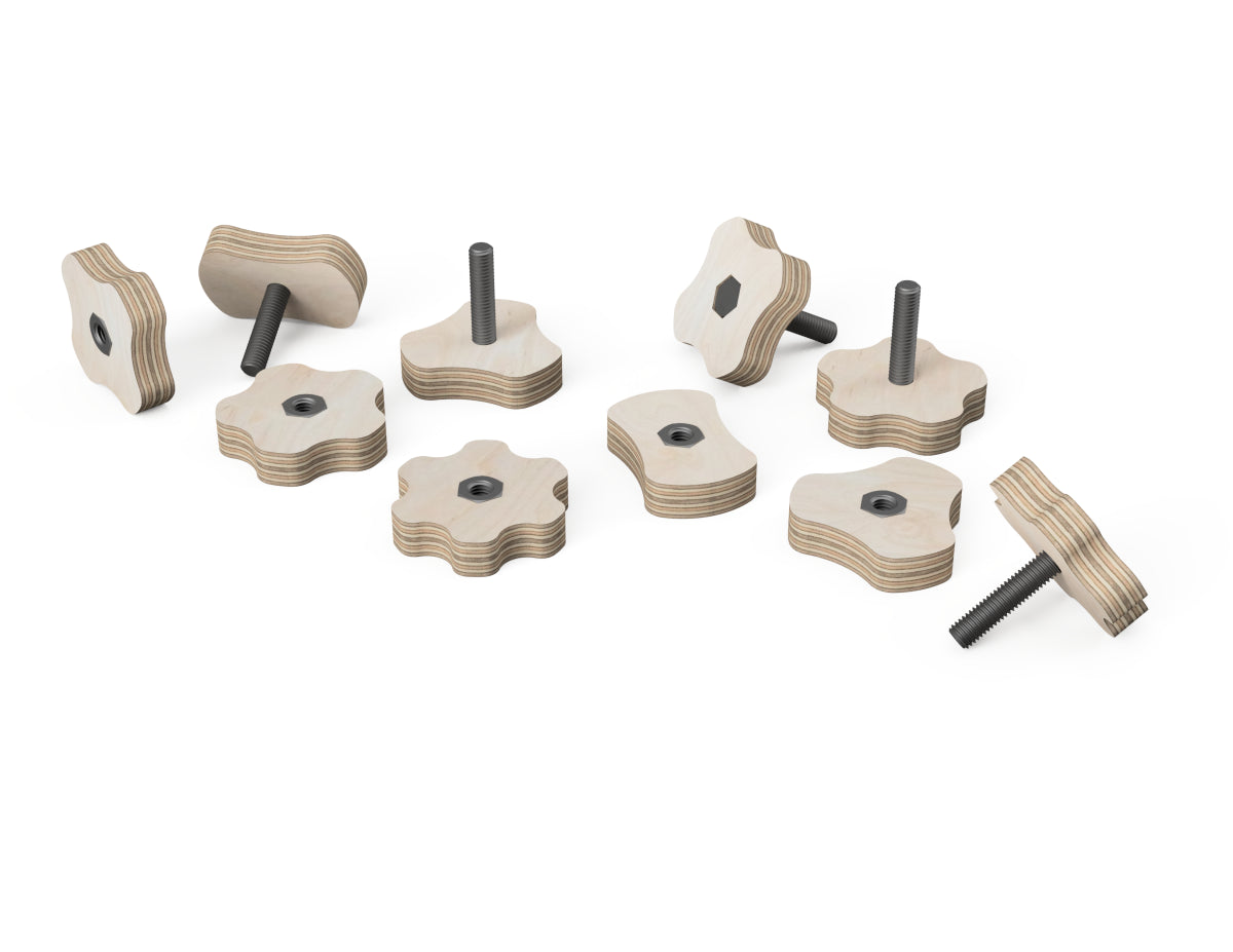 Detailed DXF drawing of simple star knobs - for CNC router