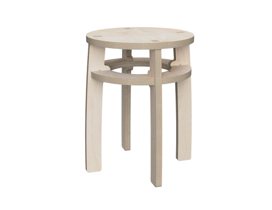 Simple Stool (Circle) DXF file CNC DXF file design overview