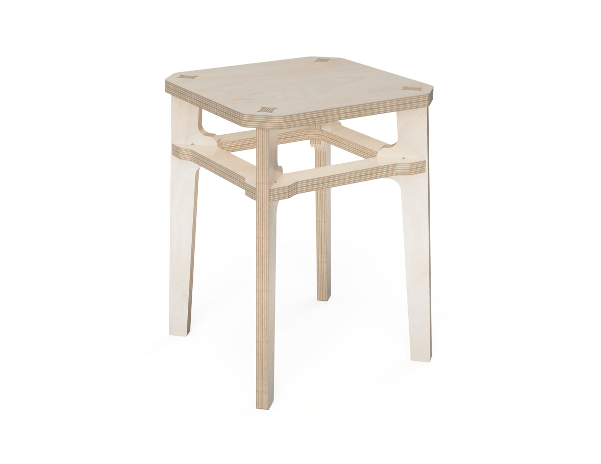 Simple Stool DXF file CNC DXF file design overview