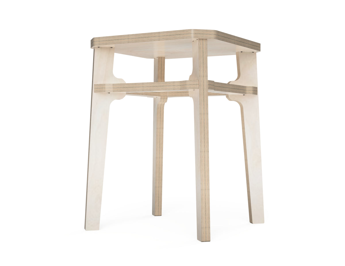 Simple Stool DXF file DXF file rendered from angled view for CNC cutting